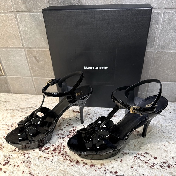 Saint Laurent Tribute Patent Leather sandals - Picture 1 of 4